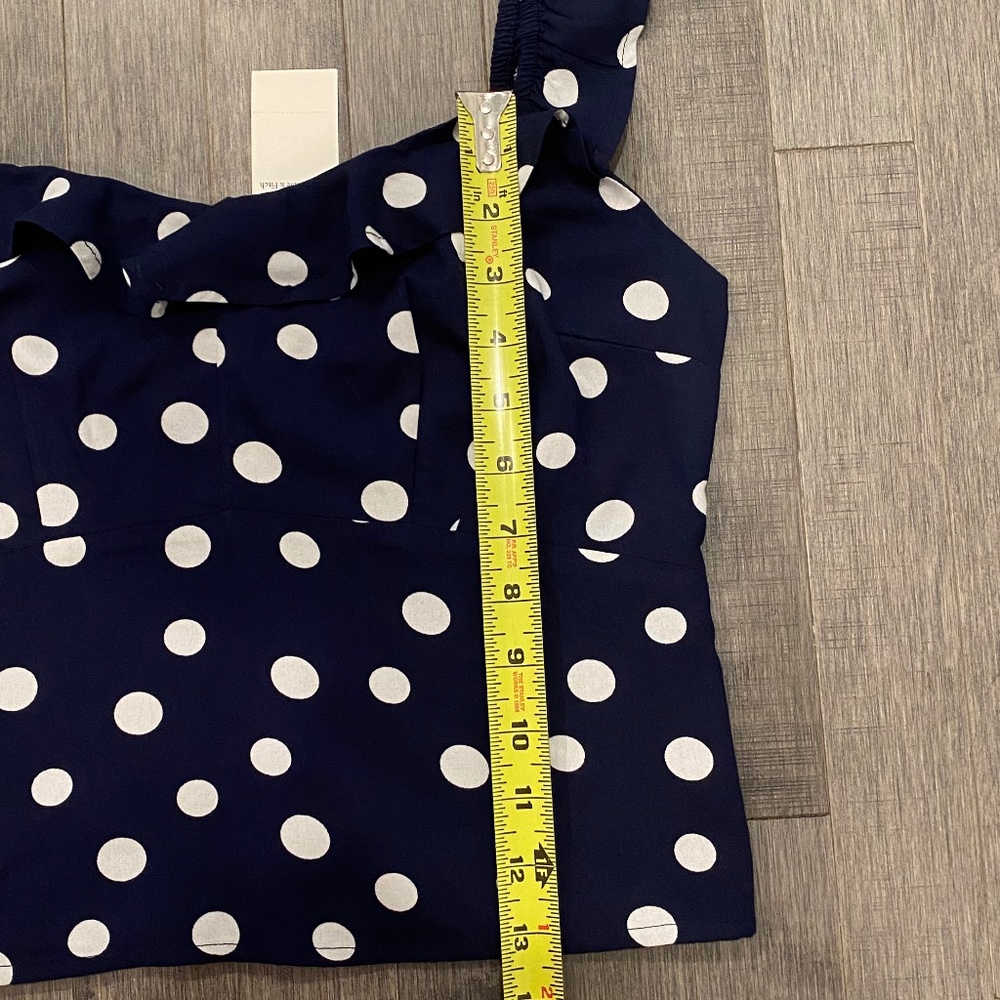 Abercrombie & Fitch Dark Blue Polka Dot Lined Sleeveless Top - Picture 5 of 6